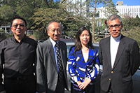 Prof. Hau Kit-tai (2nd from left), Pro-Vice-Chancellor of CUHK welcomes Prof. Zhang Yinjie (2nd from right), President of Kunming University of Science and Technology